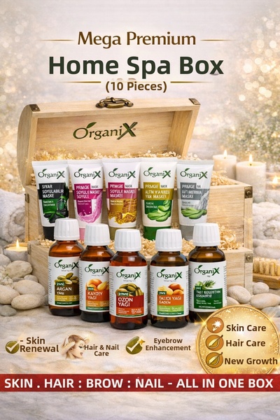Organix مجموعة العناية الكاملة بالبشرة والشعر والحواجب والرموش من ميجا بريميوم إيفد سبا |   10 قطع