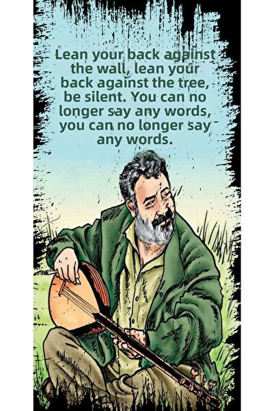 hediyeniburadabul Ahmet Kaya Design Mini poster din lemn cu text