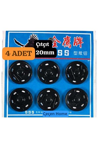 ÇEÇEN HOME 4 Pieces Metal, Press Studs with Pins (20mm)
