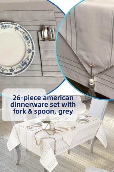 Dantelux Set de veselă Alexa de 26 piese (pentru 12 persoane) cu buzunar pent...