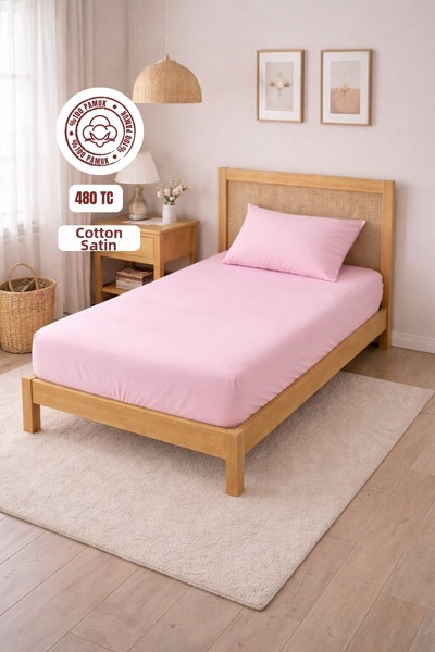 sutra 120 Thread Count (480 Tc) 100% Cotton Satin Single Fitted Sheet Set