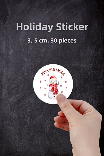 Burak Baskı Tasarım ملصق قصير بتصميم رجل الثلج، 30 قطعة، 3.5 سم، للشهادات، ال...