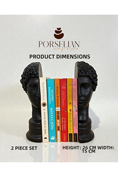 Porselian Σετ 2 Διακοσμητικές Βιβλιοθήκες από Μπετόν Αντίκες Μπουστάκια 26 εκ...