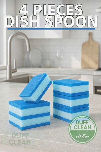 DUFF CLEAN 4 bucăți burete albastru pentru vase Power Blue”