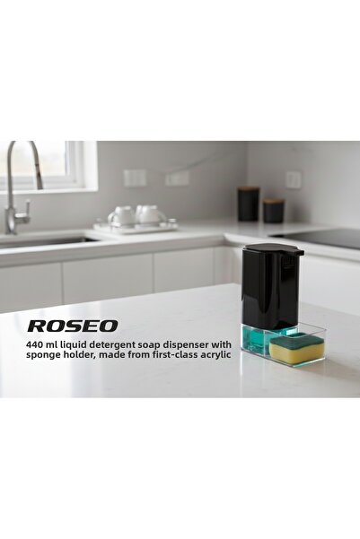 LUCES DESİGN Δοχείο απορρυπαντικού υγρού σαπουνιού Roseo με θήκη για σφουγγάρ...