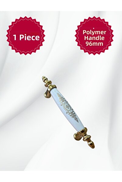 MKLAKS مقبض خزانة الأدراج من البلاستيك البوليمر مقاس 96 مم باللون الأبيض والذ...