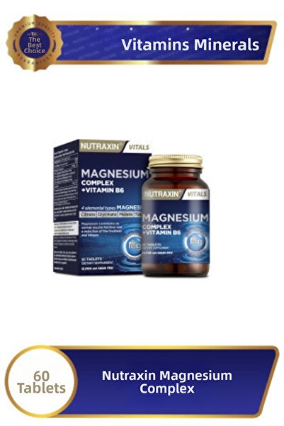 Nutraxin مركب المغنيسيوم 60 قرصًا - 250 ملجم بيسكلينات تورات مالات سيترات فيت...