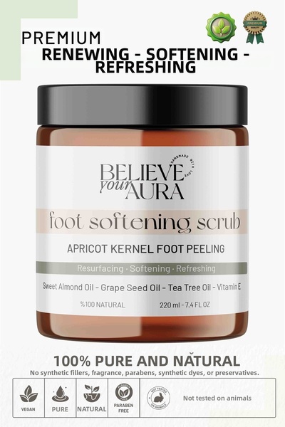 Believe Your Aura مقشر العناية بتشققات القدمين والكعبين - كريم تقشير القدمين ...