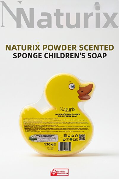 Naturix Powder Scented Duck-Shaped Sponge Children's Soap 130 Gr