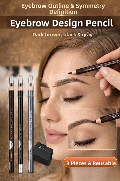 Coscelia 3 قطع من قلم تحديد الماكياج الدائم بتصميم مقاوم للماء + جهاز فتح القلم