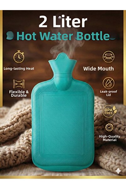 LOVYCO Premium Silicone Hot Water Bag 2 Lt - Leakproof Large Size Water Therm...