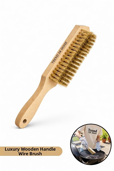 OSKAR FIRÇA Wire Brush with Wooden Handle – Grill, Bbq and Toaster Cleaning B...
