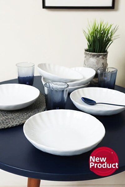 Keramika Farfurie Albă Sirius 20 Cm 6 Bucăți 004