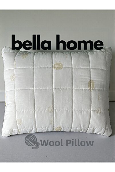 Bella Home 50X70 Wool Quilted Pillow - Washable - Zippered - White with Speci...