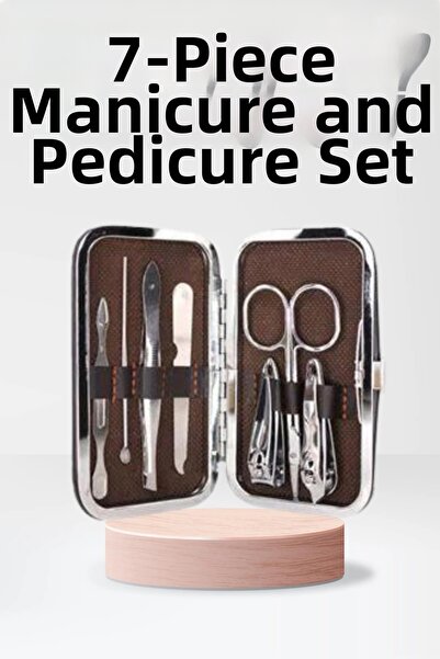 CNDR 7 Piece Manicure Pedicure Set with Bag Nail Clipper Tweezers File