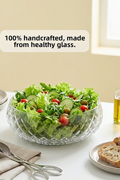 Glamis وعاء سلطة زجاجي متوسط الحجم مصنوع يدويًا من ماركة سيلين كونسبت
