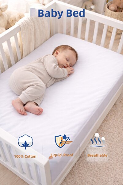 Koi Home واقي مرتبة أطفال مقاوم للماء من القطن 100% بتصميم مطاطي محيط بالحواف