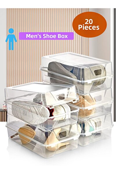Silkyreal Set of 20 Men's Shoes and Women's Boots Storage Box - Shoe Organizer