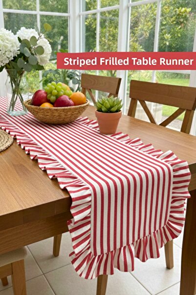 KAMİZ سجادة مخططة من القطن والكتان باللون الرمادي مقاس 40x110