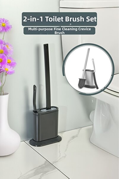 İndecor Houseware Set of 2 Toilet Brush and Multi-Purpose Fine Cleaning Brush...