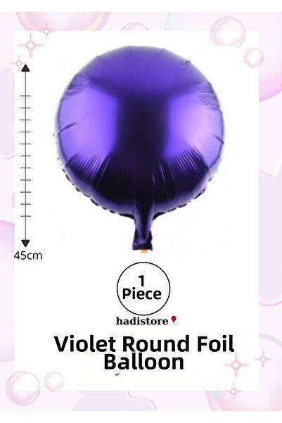 hadistore بالون دائري من الفويل قطعة واحدة لون بنفسجي 45 سم (18 بوصة) بالون م...