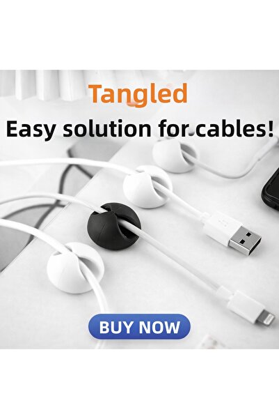 obrigado Adhesive Fixer for Cables 10-Pack, Black and White Organizer