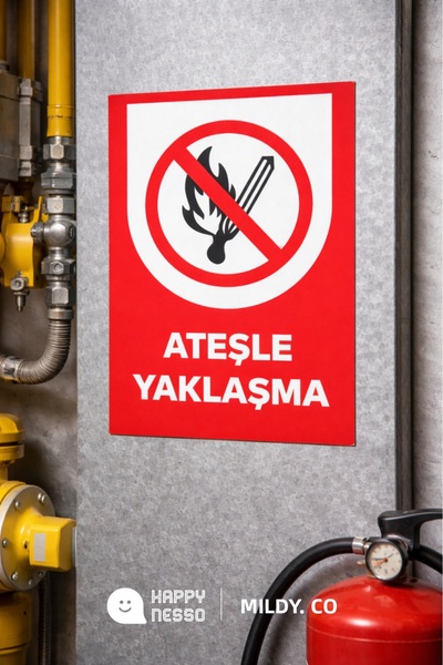 Happynesso Sign from the Warning Sign Series, Sign'Stay Away from Fire' – 35X...