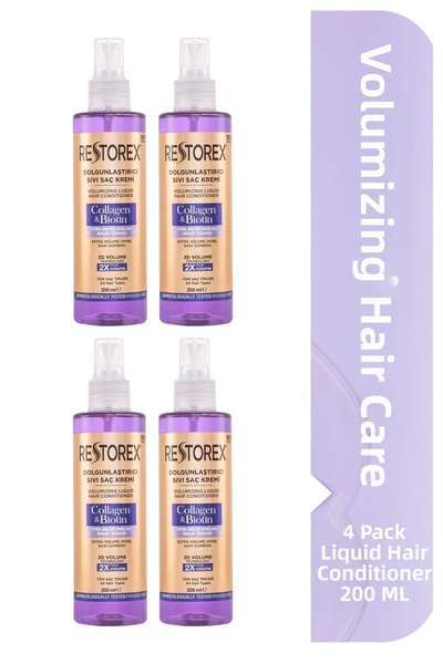 Restorex Liquid Conditioner Collagen&Biotin Plumping 4X200Ml