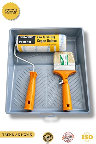 OSKAR FIRÇA مجموعة طلاء احترافية مكونة من 3 قطع، مقلاة كبيرة الحجم وفرشاة روب...