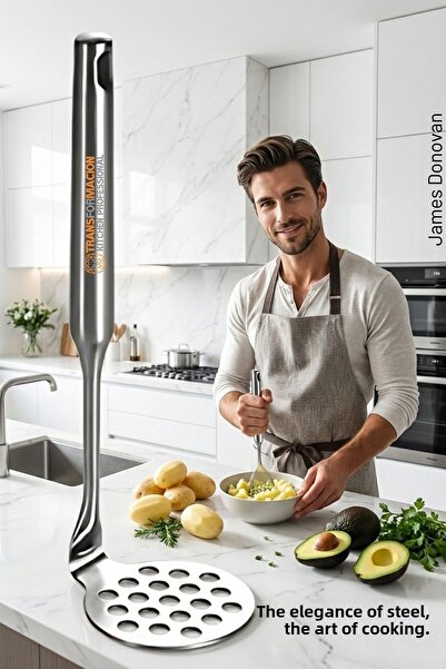 Transformacion 304 Stainless Steel Luxury Potato Masher - 23 cm Professional ...