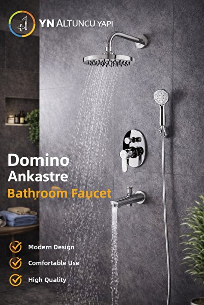 NEVARC طقم خلاط حمام مدمج من نيوارك دومينو