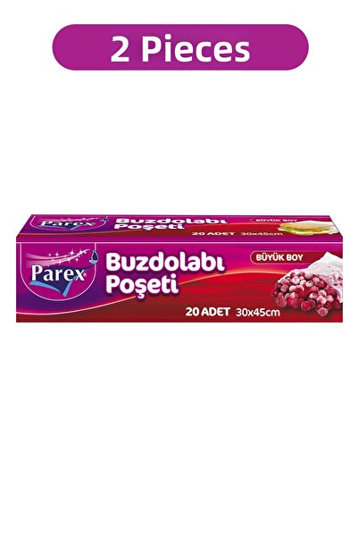 Parex 20 كيسًا للثلاجة مقاس كبير 30 × 45 سم عبوة مزدوجة