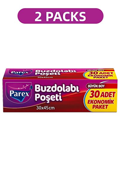 Parex 30 كيسًا للثلاجة مقاس كبير 30 × 45 سم عبوة مزدوجة