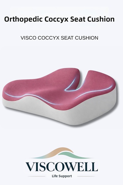 ViscoWell Visco Coccyx Sitting Cushion Orthopedic Tailbone Coccyx Visco Cushi...