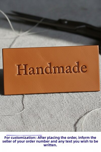 SY ETİKET ملصق من الجلد الصناعي 50 قطعة، قابل للتخصيص بالاسم والعلامة التجاري...