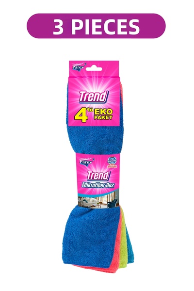 Parex Trend Microfiber 4-Piece Light Cleaning Cloth Triple Pack