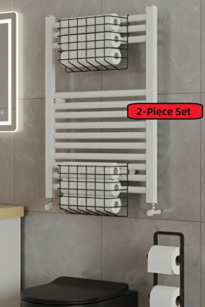 EVA METAL TASARIM 2 Pcs Bathroom Organizer Organizer Shampoo Holder Towel Rac...