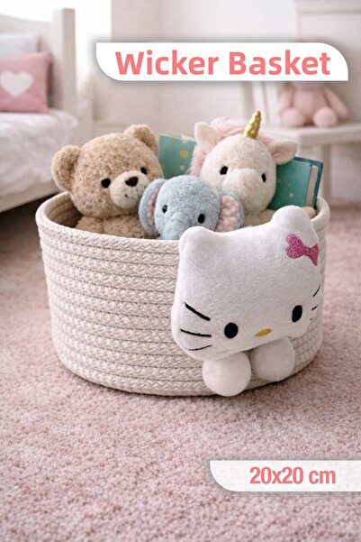 naturelove Καλάθι από ψάθινο υλικό με βελούδινη επένδυση - Διακοσμητικός οργα...