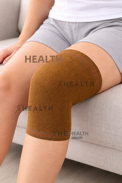 Healthstart Camel Hair Wool Knee Pad Heat Protective Comfortable and Flexible in Cold Weather Comfortable Supportive for Daily Sports