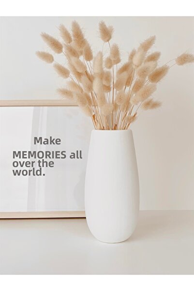 Hestia Home Short Cylinder Ceramic Vase White