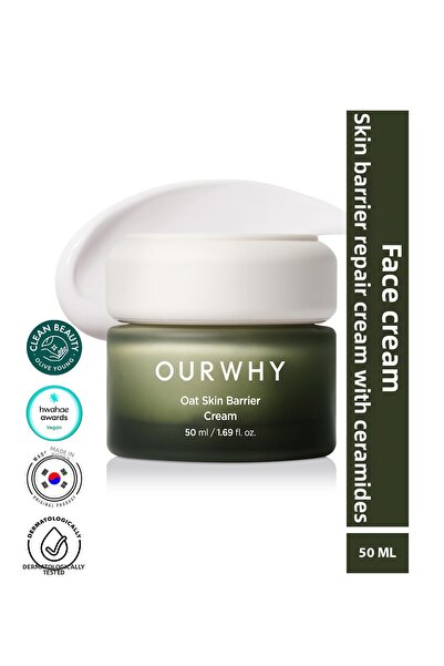 Ourwhy كريم حواجز البشرة بالشوفان كريم الوجه لإصلاح حاجز البشرة يحتوي على سير...