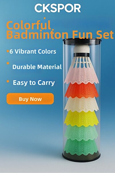 OULITE Бадминтон перо 6-пакет нови цветни – комплект цветни пера за бадминтон