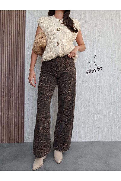 ESRAHELVACI Pantaloni largi din gabardină cu model Leo