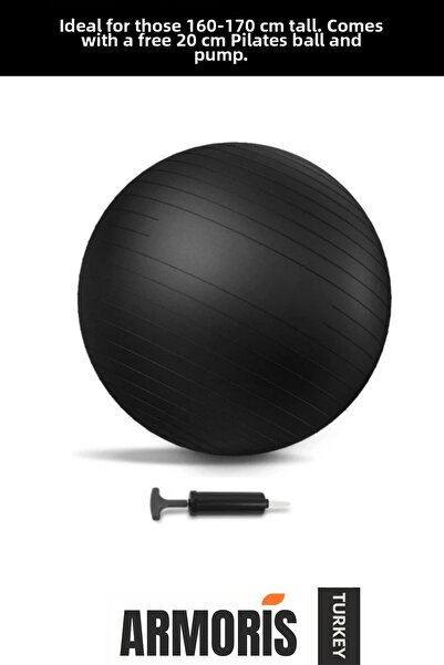 Armoris كرة بيلاتس صغيرة سوداء من الجيل الجديد للتمارين الرياضية مقاس 20 سم م...