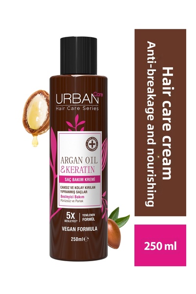 Urban Care Argan Oil & Keratin Hair Care Cream Special for Easily Broken, Dam...