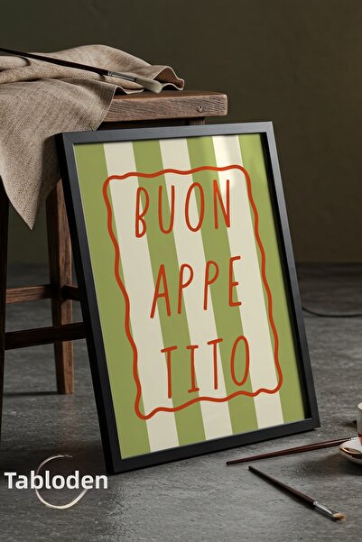 tablodea Poster înrămat Buon Appetito Pinterest pentru decorarea bucătăriei, ...