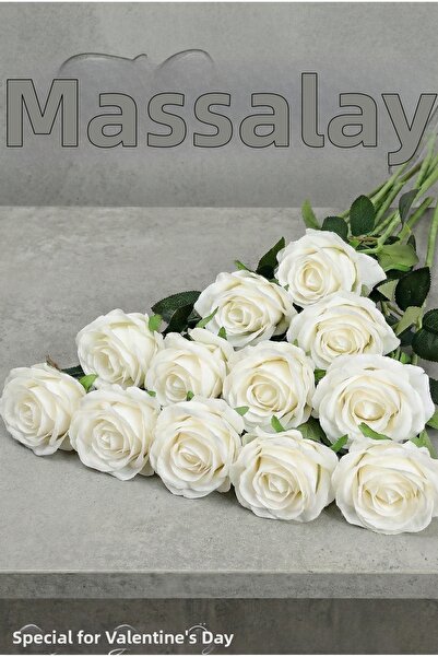 Massaltay زهرة الورد المخملية |   هدية لعيد الحب |   وردة زخرفية اصطناعية