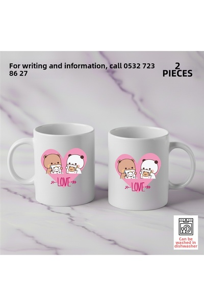 Ceymas Hediyelik 2-Piece Valentine's Day Gift Valentine's Day Bubududu Love B...