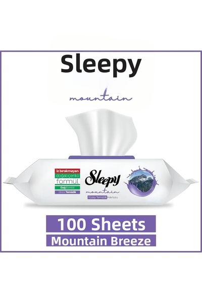 Sleepy 3 قطع من مناشف تنظيف الأسطح الجبلية، نسيم الجبل، 100 قطعة
