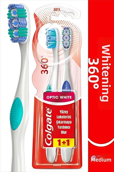 Colgate 3 Pcs 360 Optical White Toothbrush 1+1